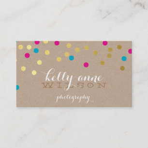 CONFETTI GLAMOROUS niedliche Goldfolie Visitenkarte