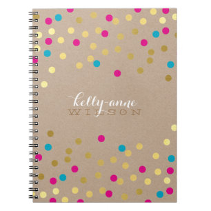 CONFETTI GLAMOROUS niedlicher Fleckgoldfleck Notizblock