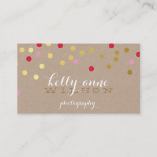 CONFETTI GLAMOROUS niedliches Gold fett rosa Visitenkarte