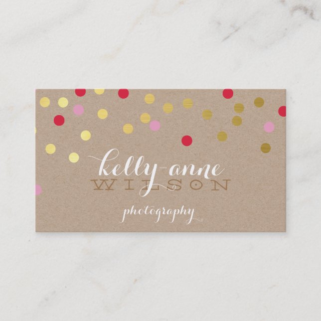 CONFETTI GLAMOROUS niedliches Gold fett rosa Visitenkarte (Vorderseite)