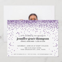 Confetti Glitzer Lila Weißes Foto Grad Party