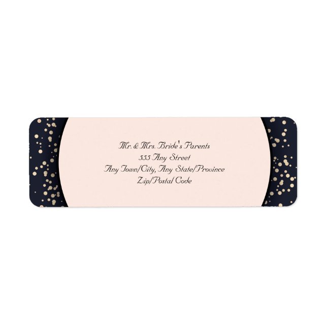 Confetti Gold Elegante Moderne Hochzeit Einladung (Vorne)