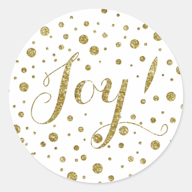 Confetti Gold Glitzer Joy Holiday Sparkle Runder Aufkleber (Vorderseite)