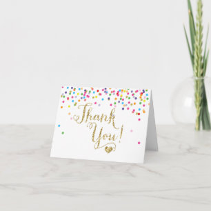 Confetti Gold Glitzer Vielen Dank Note Card geklap Dankeskarte