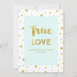 Confetti Gold Light Invitations de mariage