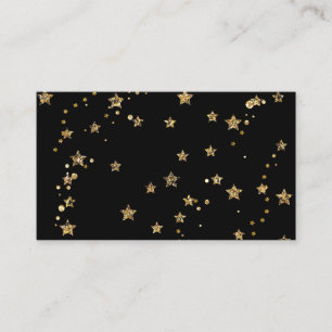 Confetti golden stars Glitzer glänzen elegant sch Visitenkarte