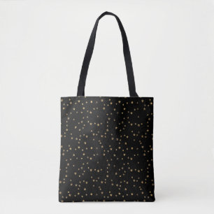 Confetti golden stars Glitzer glänzen elegant schw Tasche