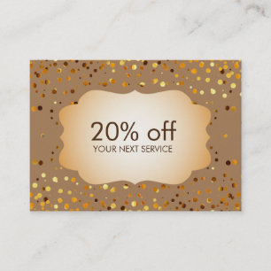 Confetti-Goldkupon-Karten-Beleg-Rabatt-Geschenk Rabattkarte