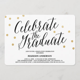 Confetti Grad Invitation à l'obtention du diplôm
