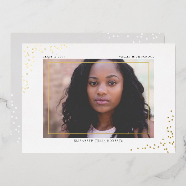 Confetti Graduation Foil Invitation (Recto/Verso)