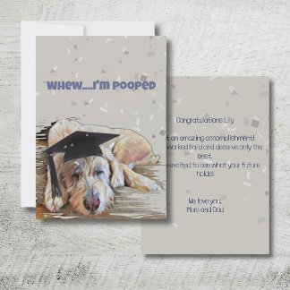 Confetti Gratulation Graduate Dog mit Cap Card Dankeskarte