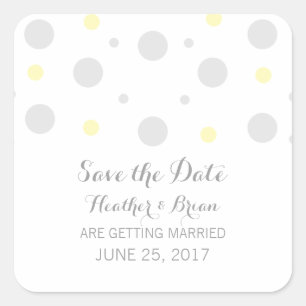 Confetti gris jaune Enregistrer les stickers Date