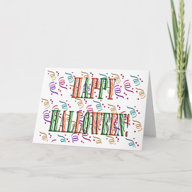 Confetti & Halloween Festival Text Card Karte (Vorderseite)