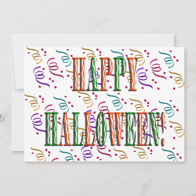 Confetti & Halloween Festival Texte Invitation (Devant)