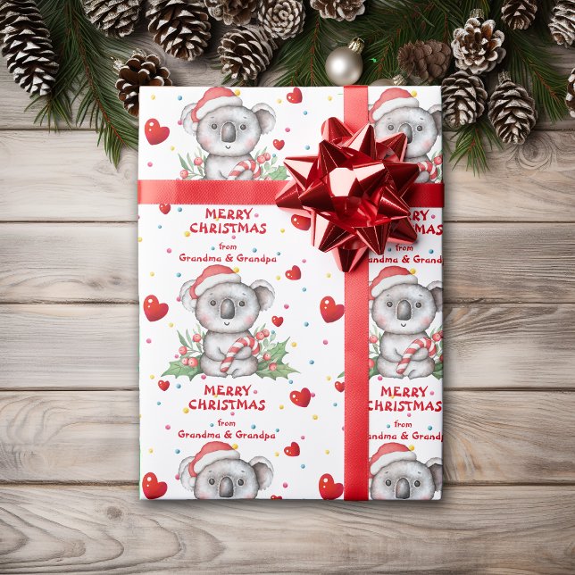 Confetti Heart Koala Grandkids Weihnachten Geschenkpapier (Von Creator hochgeladen)