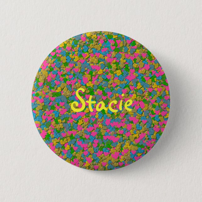 Confetti Hearts Button (Vorderseite)