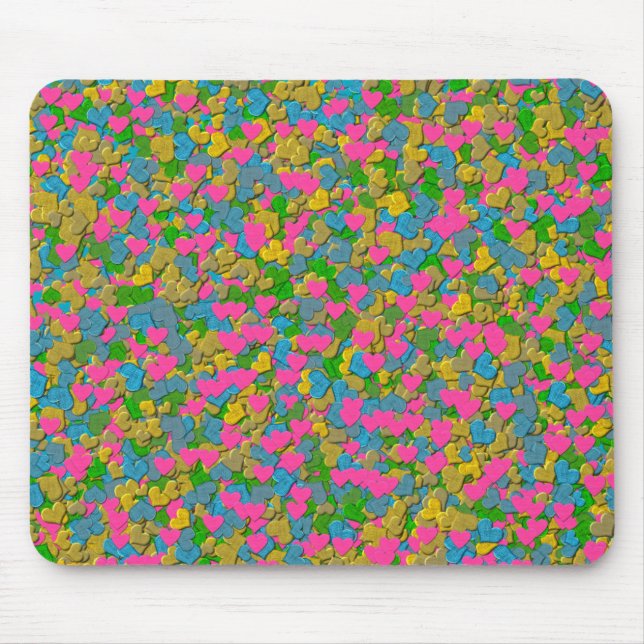 Confetti Hearts Mousepad (Vorne)