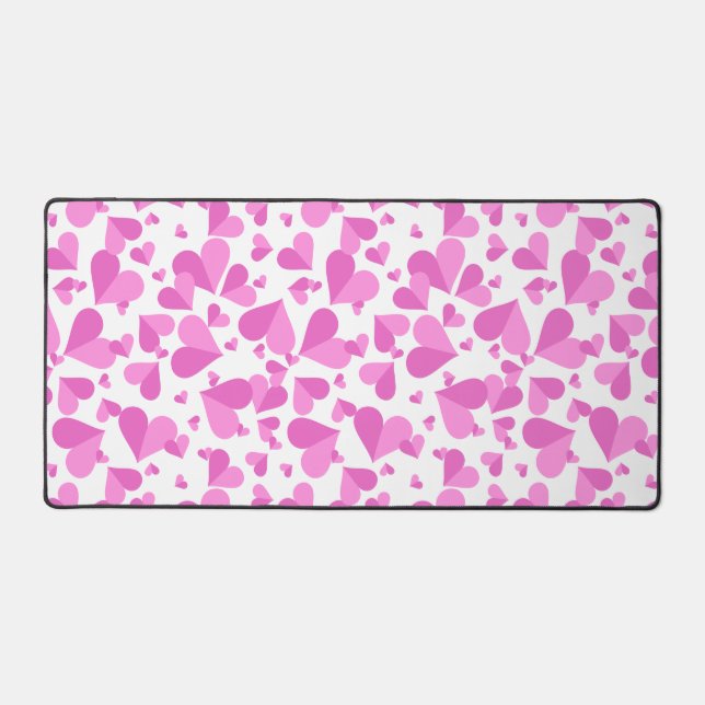 Confetti Hearts Pink Schreibtischunterlage (Vorderseite)