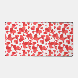 Confetti Hearts Red Schreibtischunterlage