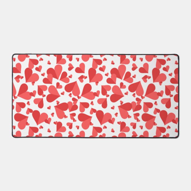 Confetti Hearts Red Schreibtischunterlage (Vorderseite)