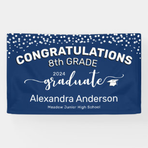 Confetti Herzlichen Glückwunsch 8. Klasse Graduate Banner