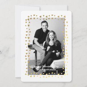 Confetti Herzrahmen Valentinstag Fotokarte Feiertagskarte