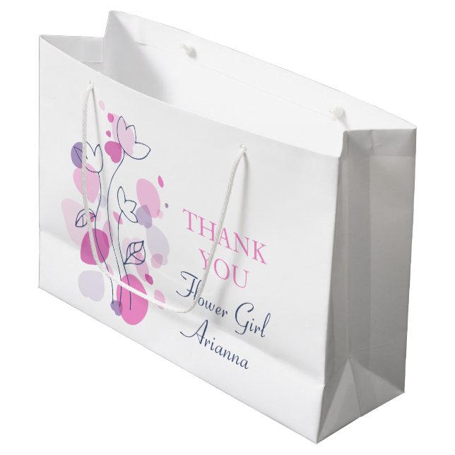Confetti Hochzeit Blume Mädchen bevorzugen große G Geschenktüte (Vorderseite Schrägansicht)