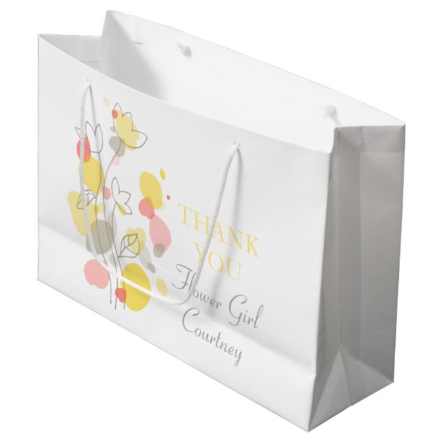 Confetti Hochzeit Blume Mädchen bevorzugen große G Große Geschenktüte (Vorderseite Schrägansicht)