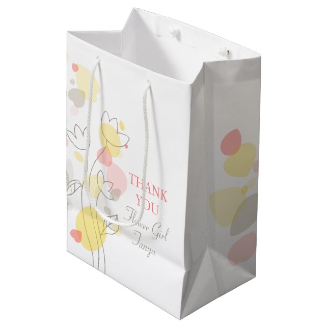 Confetti Hochzeit Blume Mädchen bevorzugt mittelgr Mittlere Geschenktüte (Vorderseite Schrägansicht)