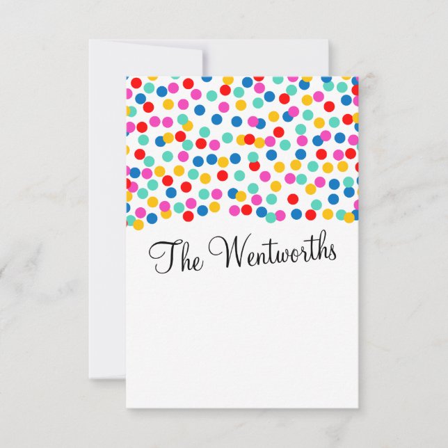 Confetti-Hochzeit danken Ihnen Karten (Vorderseite)