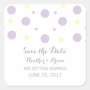 Confetti jaune violet Enregistrer les stickers Dat