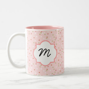 Confetti-Kuchen • Rosa Buttercream Zuckerguss Zweifarbige Tasse