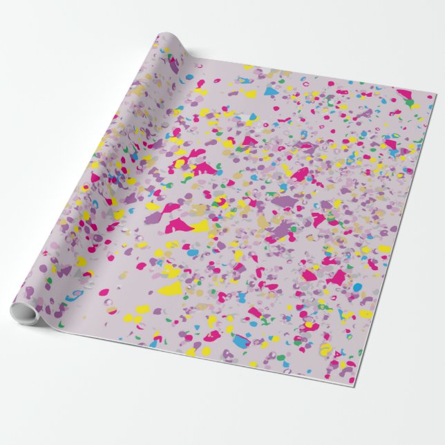 Confetti Lila Wrapping Paper Geschenkpapier (Ungerollt)