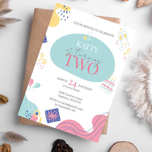Confetti moderne 2e Invitation anniversaire