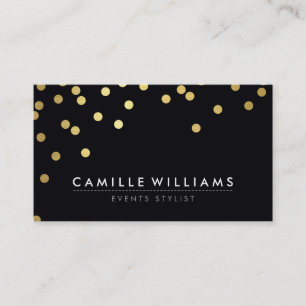 CONFETTI Modernstes cooles Dotmuster Goldfolie sch Visitenkarte