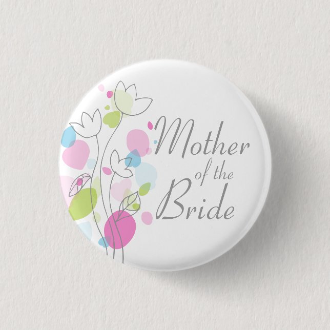 Confetti Mutter der Braut Hochzeit Button / Schalt (Vorderseite)