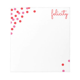 Confetti Name Personalisiert Notepad Notizblock
