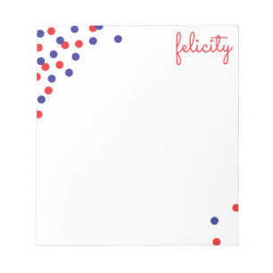 Confetti Name Personalisiert Notepad Notizblock