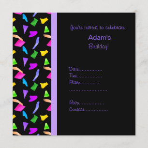 confetti noir ANNIVERSAIRE INVITATION