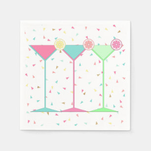Confetti Paper Napkins, Martini Cocktail Party! Serviette