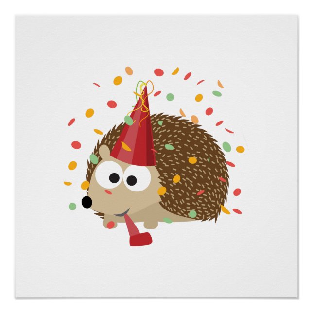 Confetti Party Igel Poster (Vorderseite)
