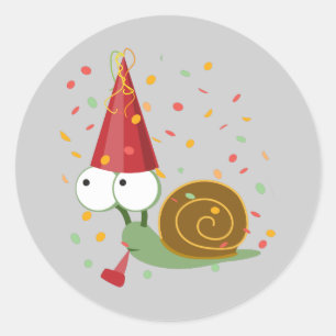Confetti-Party-Schnecke Runder Aufkleber