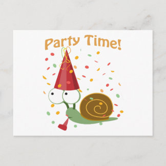 Confetti Party Time! Schnecke Einladungspostkarte