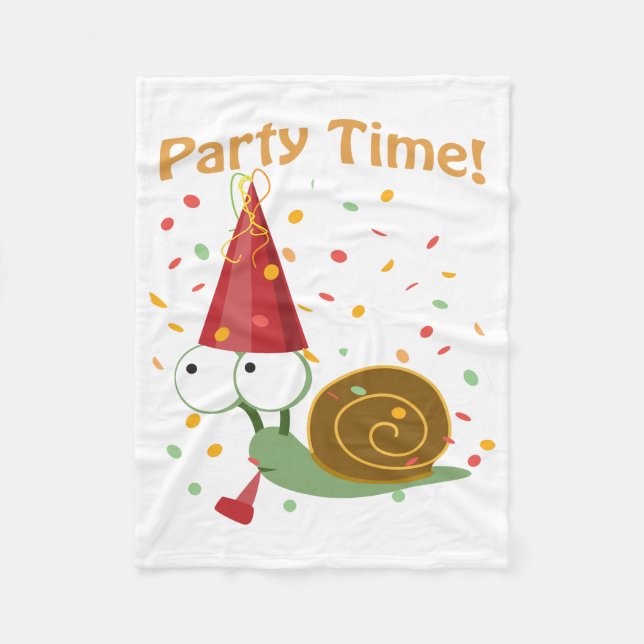 Confetti Party Time! Schnecke Fleecedecke (Vorderseite)