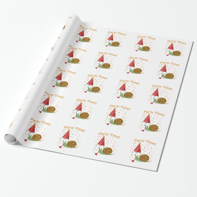 Confetti Party Time! Schnecke Geschenkpapier (Ungerollt)