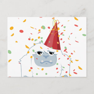 Confetti Party Yeti Einladungspostkarte