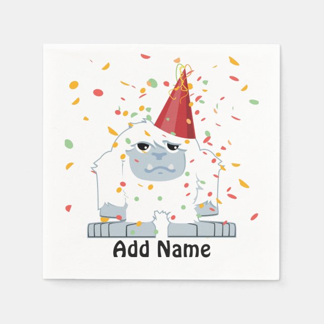 Confetti Party Yeti Serviette (Vorderseite)