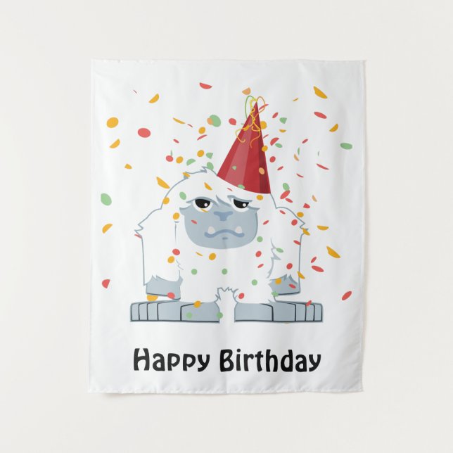 Confetti Party Yeti Wandteppich (Vorderseite)