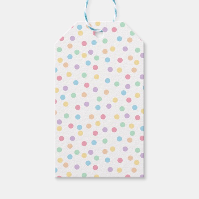 Confetti Pastels (Dots) Geschenkanhänger (Vorderseite)