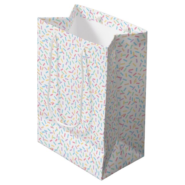 Confetti Pastels (Sprinklen) Mittlere Geschenktüte (Vorderseite Schrägansicht)